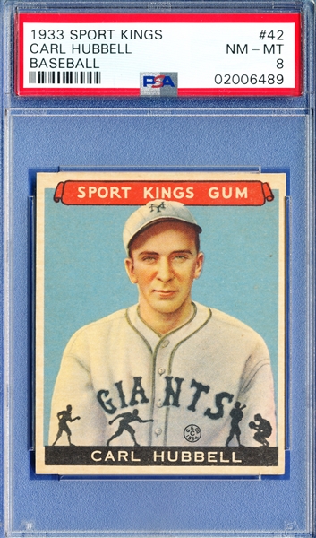 1933 Goudey Sport Kings #42 Carl Hubbell PSA 8