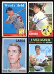 1958-1971 Lot of 4 Topps Autographed Cards