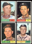 1961 Topps Lot of 4 Autographed Cards Beckett Certified