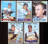 1967 Topps Lot of 5 Autographed Cards Beckett Certified