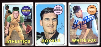 1969 Topps Lot of 3 Autographed Cards Beckett Certified