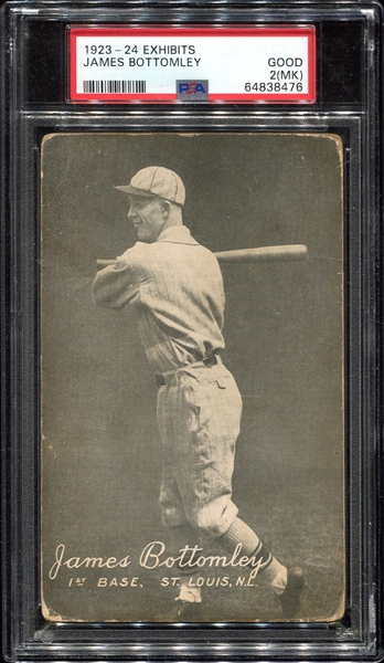 1923-24 Exhibits Jim Bottomley St. Louis N. L. Rookie Card