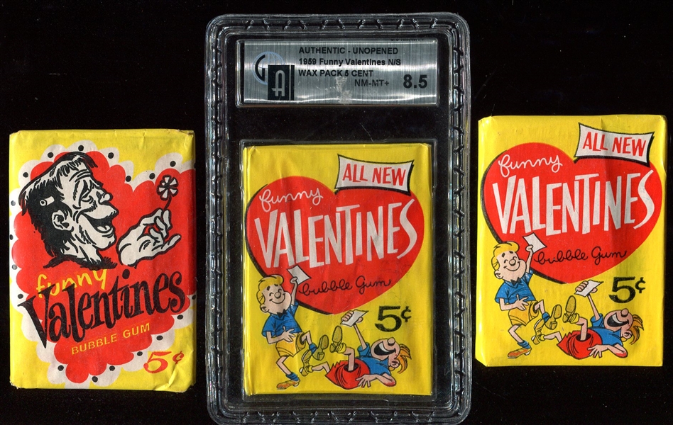 Topps Funny Valentines 3 Unopened Packs