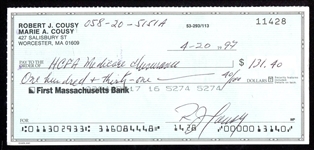 Bob Cousy Signed Personal Check