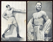 1920s Jack Demsey Exhibits Card Pair