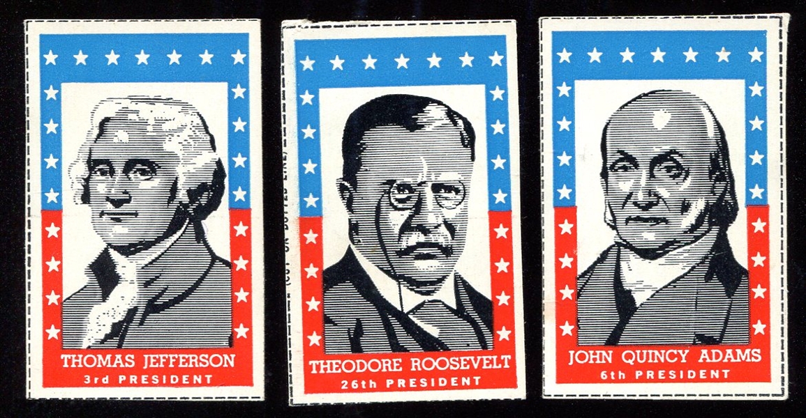 1960 Bazooka Presidents 3 Different