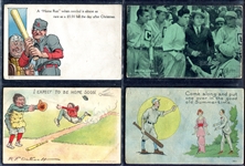16 Vintage Baseball Motif/Comic Postcards