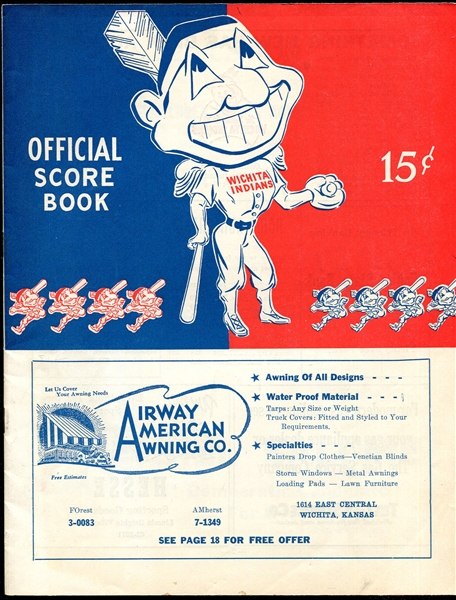 1954 Wichita Indians Program/Scorecard