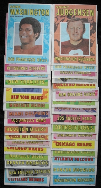 1971 Topps Football Posters Complete Set of 32 