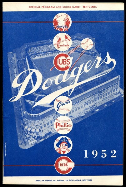 1952 Dodgers Program vs. Boston Braves