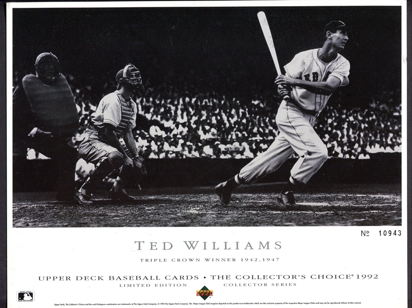 1992 Upper Deck Ted Williams Limited Edition Card