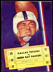 1952 Dallas Texans vs. Green Bay Packers Program