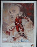 Gordie Howe Signed Lithograph JSA Certified