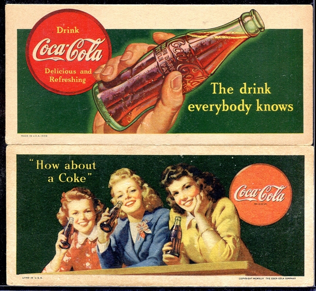 1930s - 60s Coca Cola Blotters & Ad Sheets