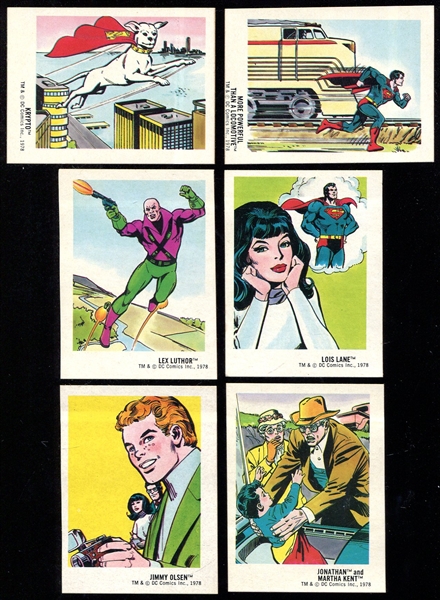1978 D. C. Comics Superman Stickers 6 Different