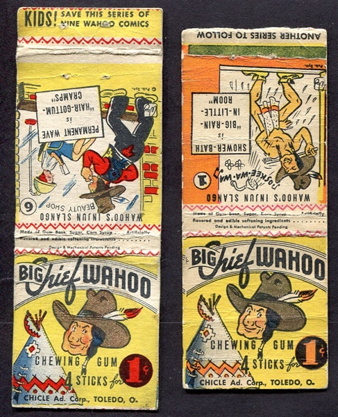 1930s-40s Big Chief Wahoo Chewing Gum Packs #1 & #6