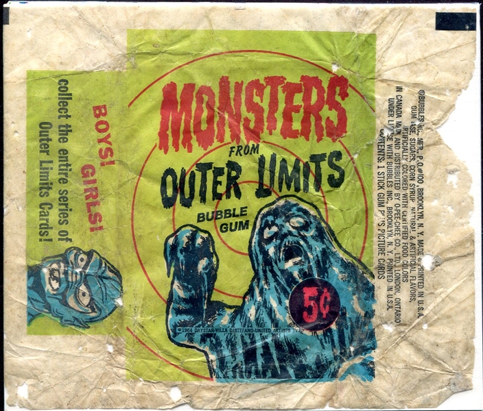 1964 Topps Monsters From Outer Limits Wrapper