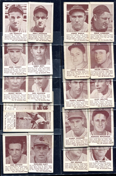 1941 Double Play 10 Different Cut Cards