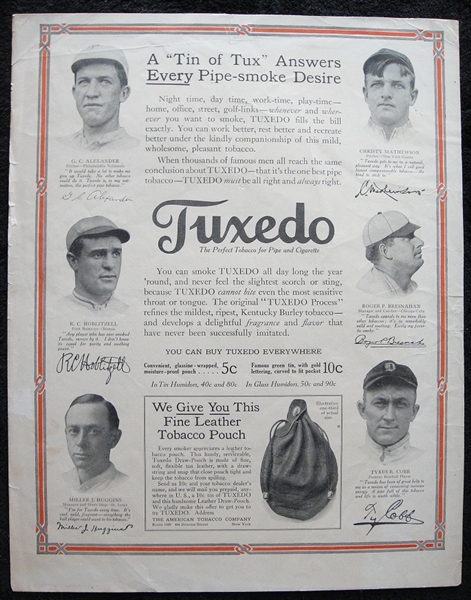 Circa 1913-15 Tuxedo Tobacco Magazine Ad 
