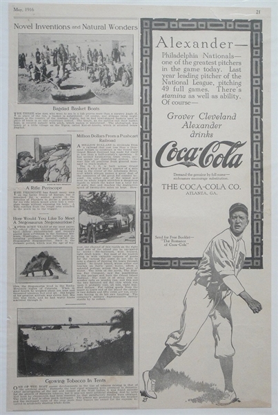 1916 Grover Cleveland Alexander Coca-Cola Ad