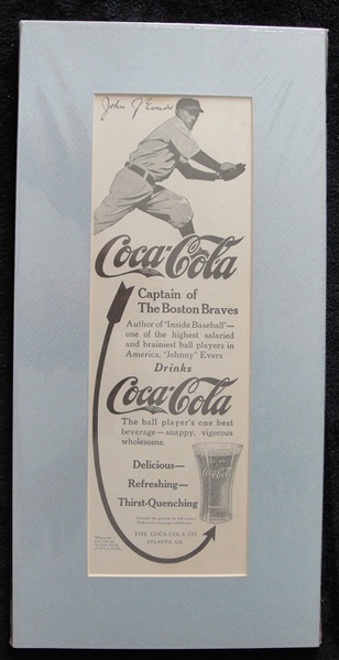 1914 Johnny Evers Large Size Coca-Cola Ad
