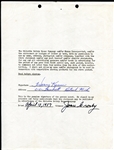 Harvey Kuenn Signed Gillette Contract