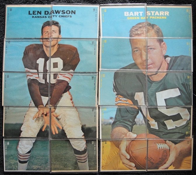 1968 Topps Bart Starr & Len Dawson Complete Puzzle Backs