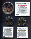 2001 Nascar Earnhardt Colorized Silver Eagle & Quarters
