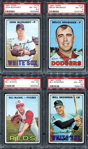 1967 Topps Lot of 4 PSA 8 & 8.5s 2nd-4th Series