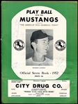 1952 Billings Mustangs Score Book Signed by Dick Stuart