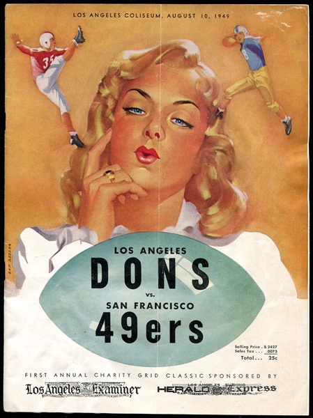 1949 AAFC Football Program Los Angeles Dons vs. San Francisco 49ers