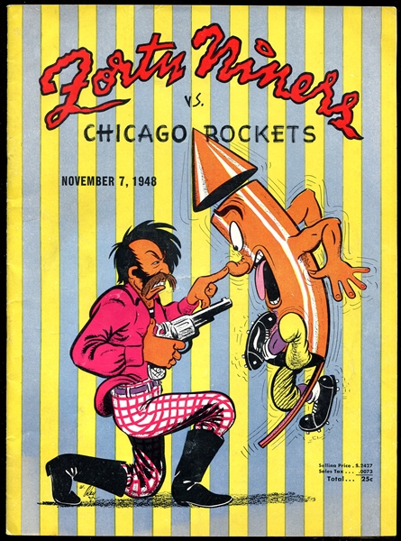 1948 AAFC San Francisco 49ers vs. Chicago Rockets Program