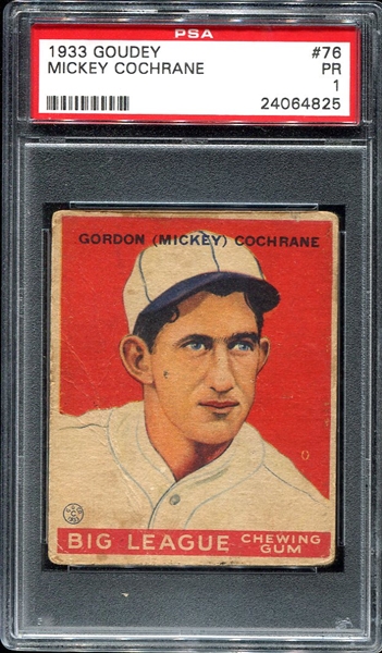 1933 Goudey #76 Mickey Cochrane