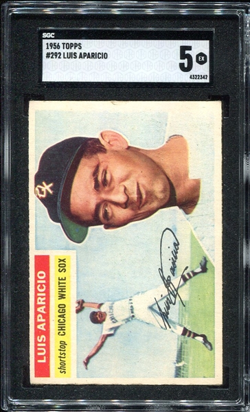 1956 Topps #292 Luis Aparicio Rookie Card SGC 5