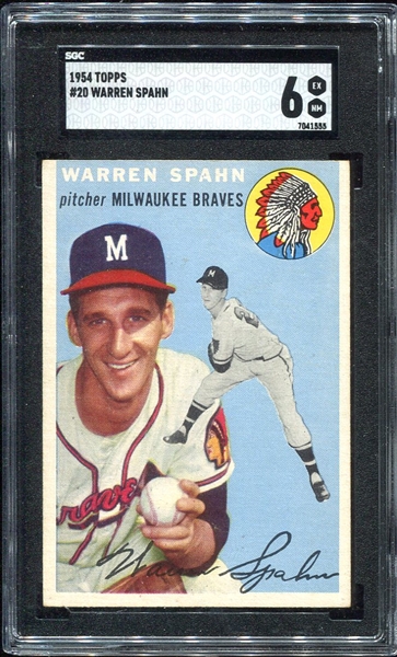 1954 Topps #20 Warren Spahn SGC 6