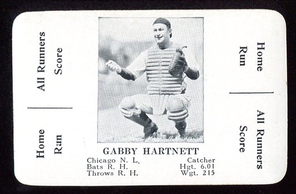 1936 S & S Game Gabby Hartnett Nrmt