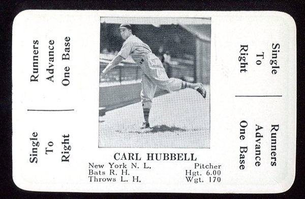 1936 S & S Game Carl Hubbell Nrmt