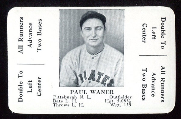 1936 S & S Game Paul Waner Nrmt