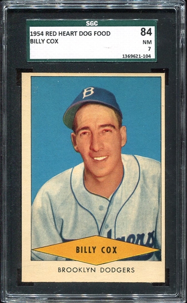 1954 Red Heart Billy Cox SGC 84