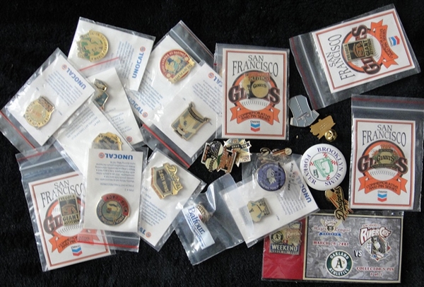 1980s-90s Pin Collection of 24 Assorted Giants Dodgers ++