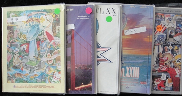 5 Different Super Bowl Programs 1984-1991