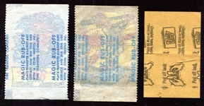 1961 Topps Magic Rub Offs & 1963 Peel-off