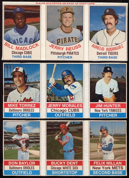 1976 & 1977 Hostess 3 Card Panels 6 Different