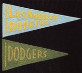 Pair of Vintage Dodgers Small Size Pennants
