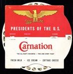 1960's Carnation U. S. Presidents Spinner Wheel