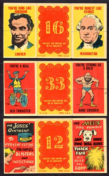 1963 Topps Valentine Foldee Lot of 3 Different