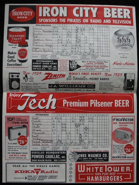 1959 Pittsburgh Pirates Program