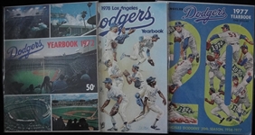 Los Angeles Dodgers Yearbook Trio 1972 1977 & 1978
