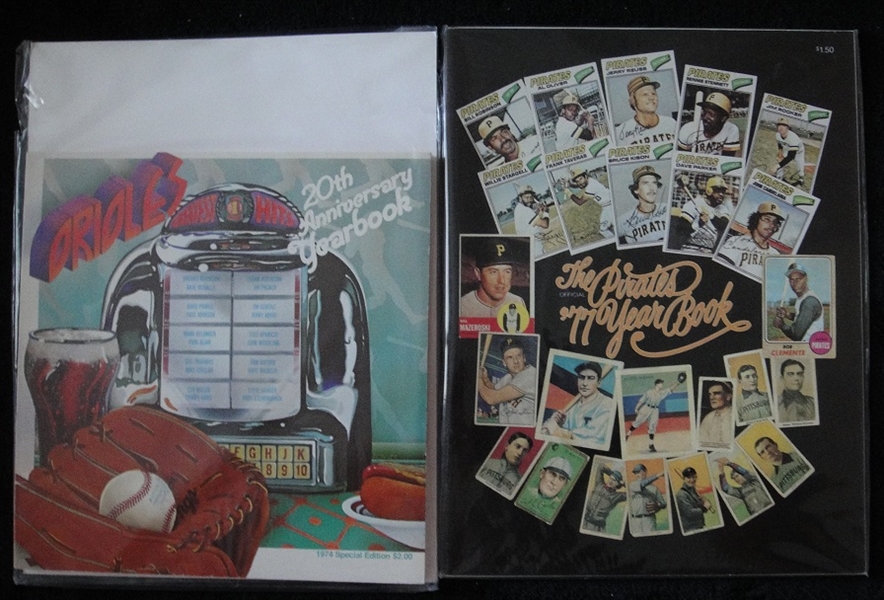 1974 Baltimore Orioles & 1977 Pittsburgh Pirates Yearbooks