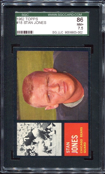 1962 Topps #18 Stan Jones SGC 86